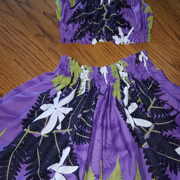 Hawaiian Purple Flower Girl Dress